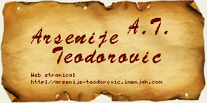 Arsenije Teodorović vizit kartica